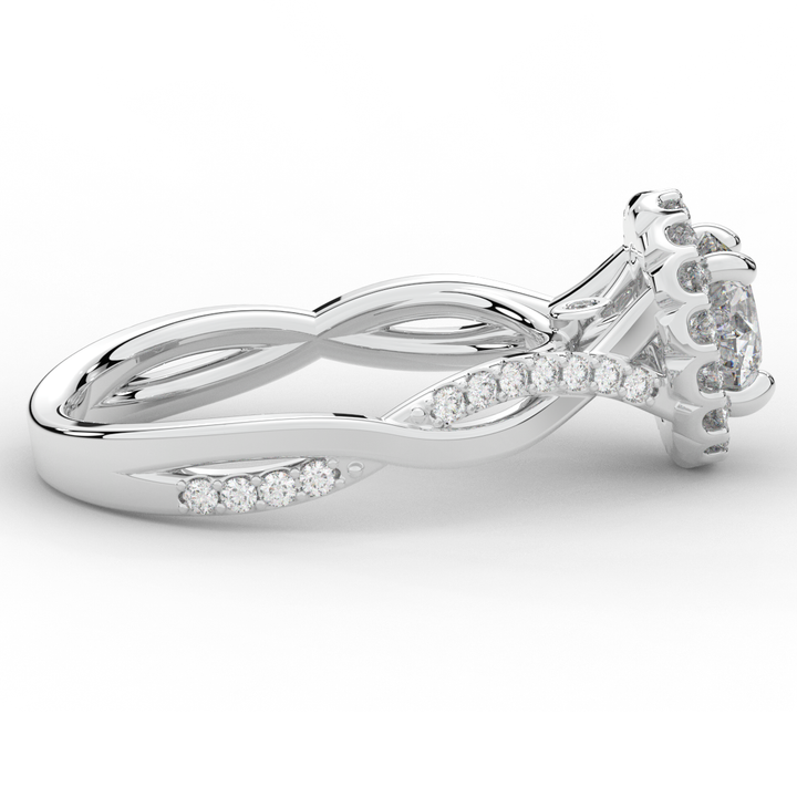 1.30CT.TW ROUND LAB DIAMOND ENGAGEMENT RING - Nazarelle