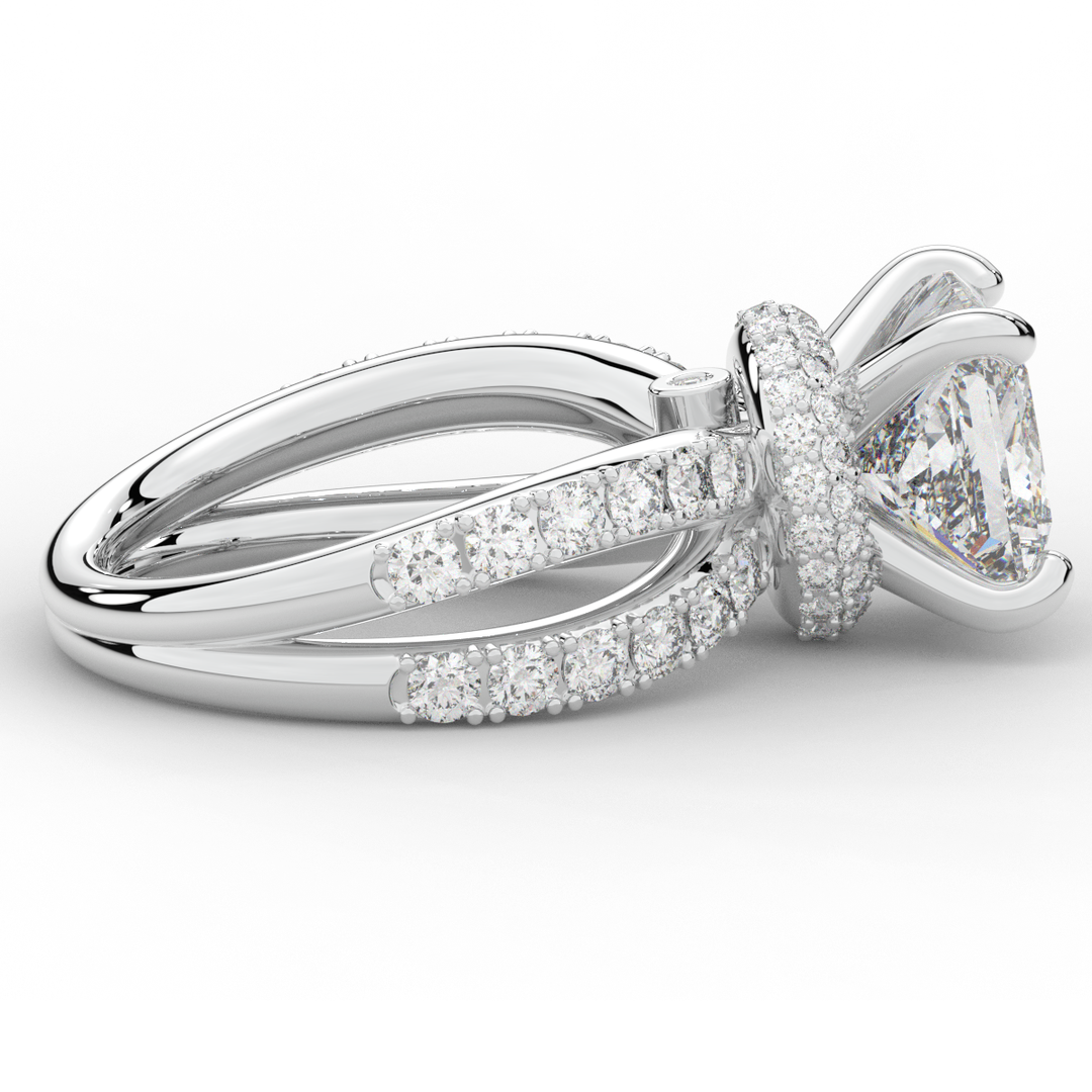 5.25CT.TW PRINCESS LAB DIAMOND ENGAGEMENT RING - Nazarelle