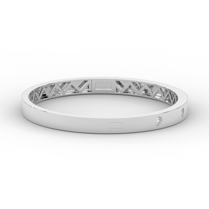 0.50CT.TW ROUND LAB DIAMOND BEZEL SET BANGLE - Nazarelle