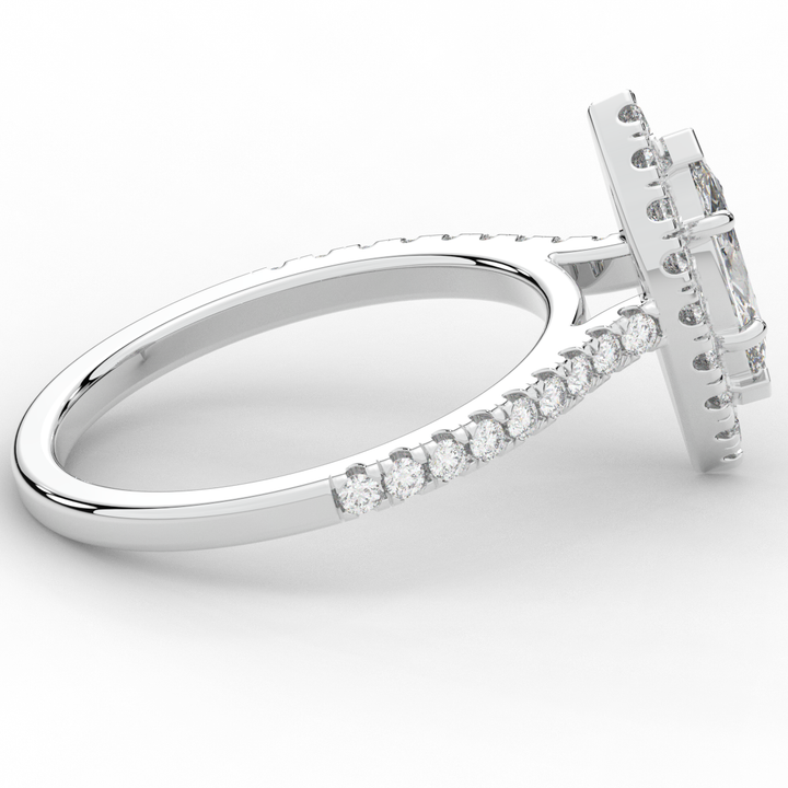 0.80CT.TW MARQUISE LAB DIAMOND HALO ENGAGEMENT RING - Nazarelle