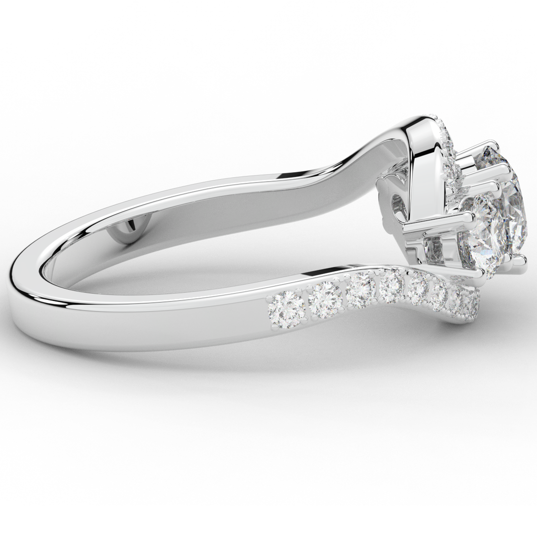 1.65CT.TW ROUND LAB DIAMOND TWIST HALO ENGAGEMENT RING - Nazarelle