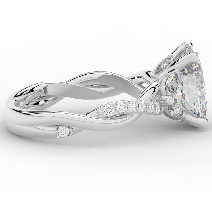 2.40CT.TW OVAL LAB DIAMOND TWIST ENGAGEMENT RING - Nazarelle