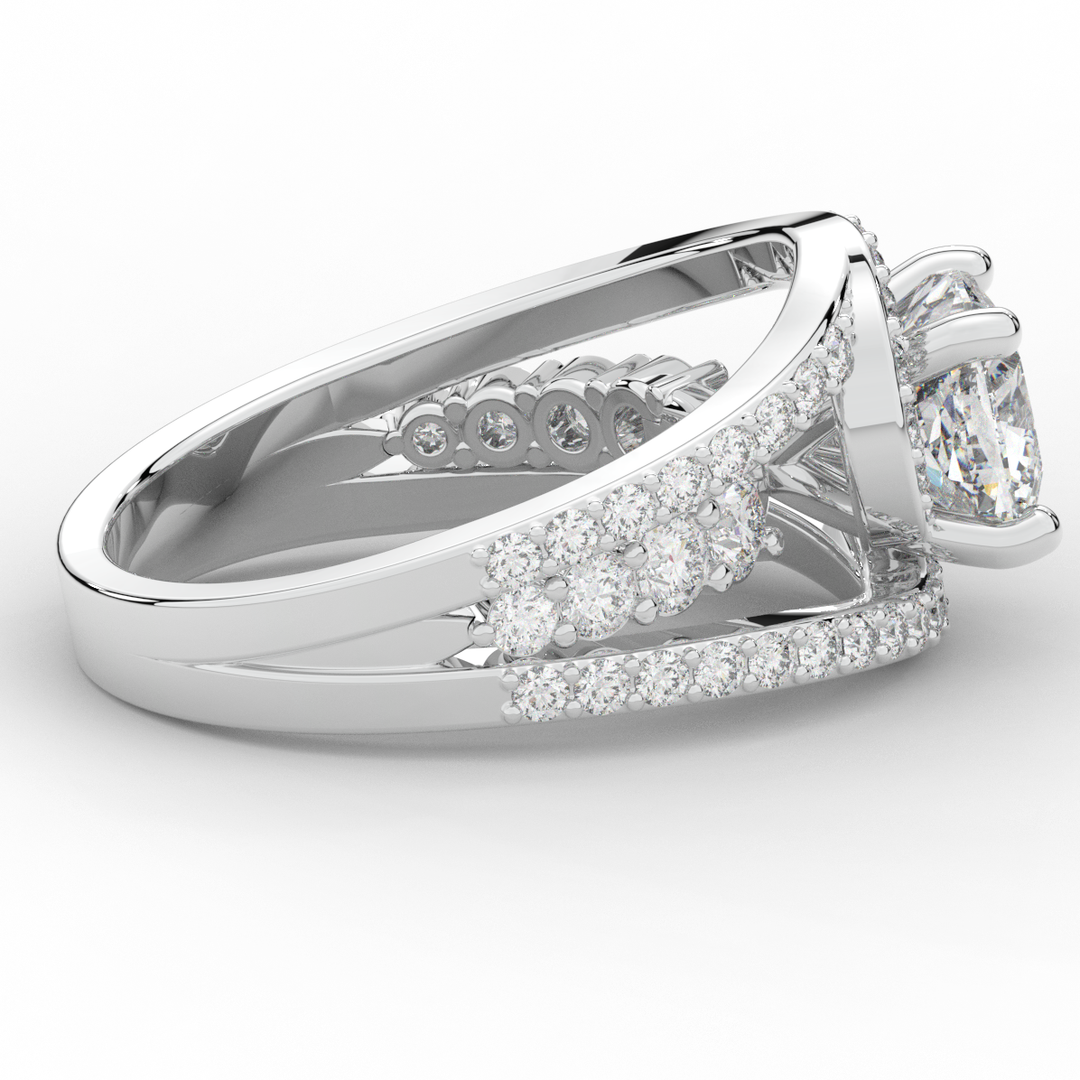 3.30CT.TW CUSHION LAB DIAMOND ENGAGEMENT RING - Nazarelle