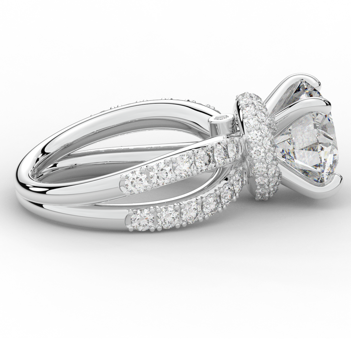 6.25CT.TW ROUND LAB DIAMOND ENGAGEMENT RING - Nazarelle