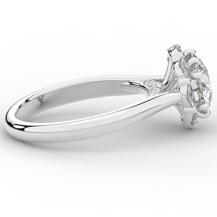 2.40CT.TW ROUND LAB DIAMOND HALO ENGAGEMENT RING - Nazarelle