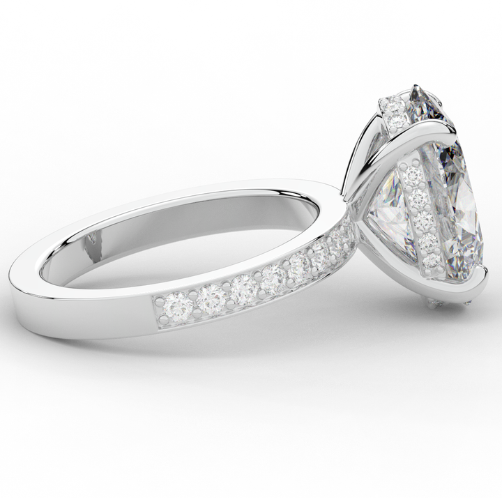 4.30CT.TW OVAL LAB DIAMOND BAND ENGAGEMENT RING - Nazarelle