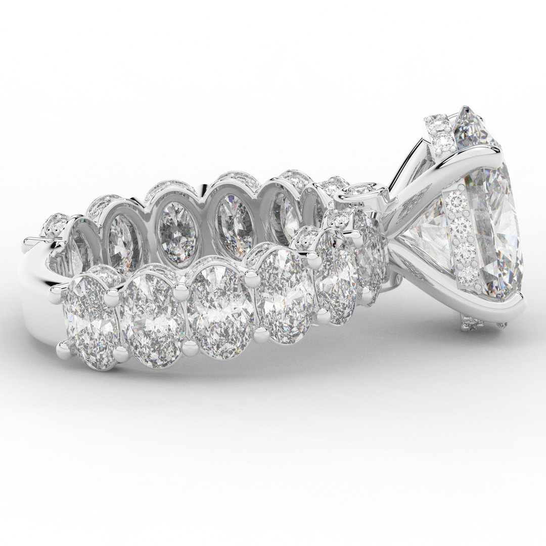 10.90CT.TW OVAL LAB DIAMOND SOLITAIRE ENGAGEMENT RING - Nazarelle