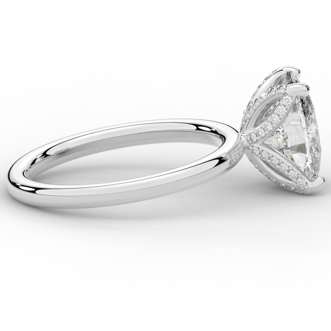 3.10CT.TW CUSHION LAB DIAMOND ENGAGEMENT RING - Nazarelle