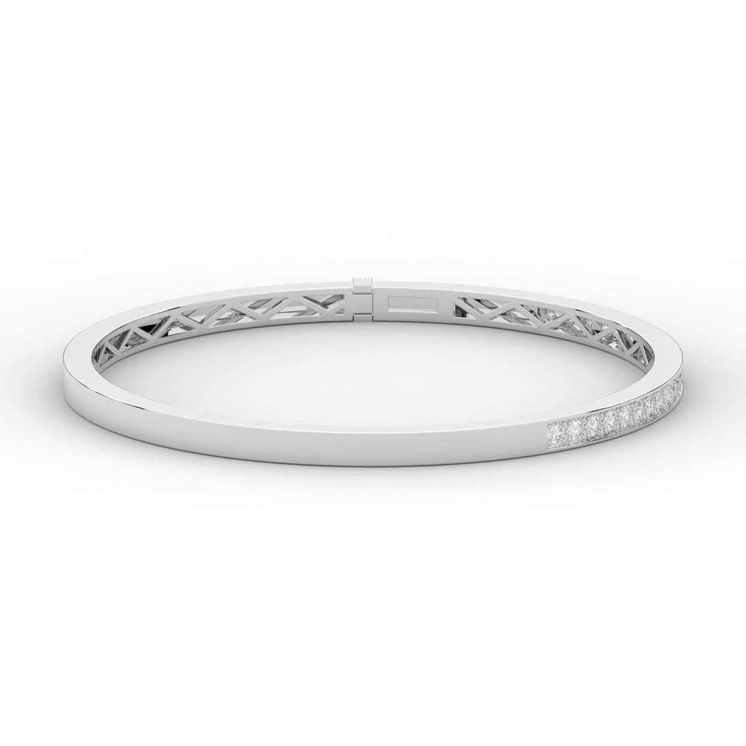 0.90CT.TW ROUND LAB DIAMOND BANGLE - Nazarelle