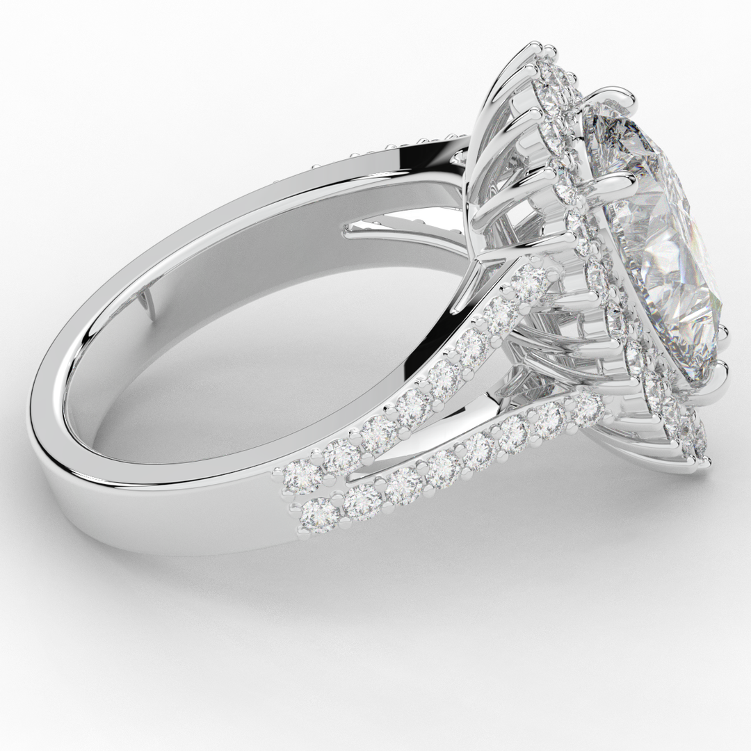 3.60CT.TW ROUND LAB DIAMOND ENGAGEMENT RING - Nazarelle