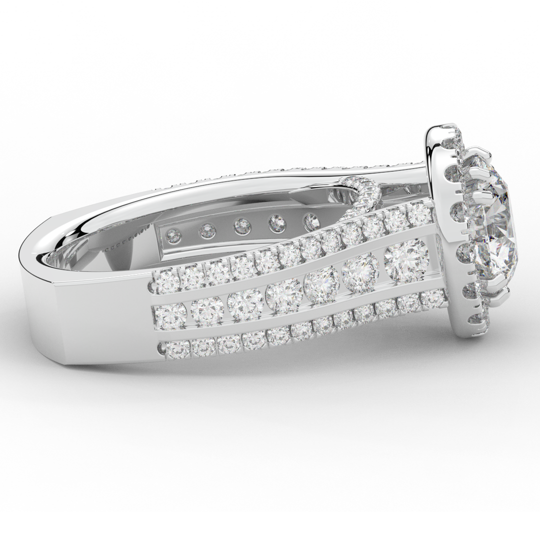 2.90CT.TW ROUND LAB DIAMOND HALO ENGAGEMENT RING - Nazarelle