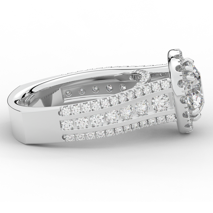 2.90CT.TW ROUND LAB DIAMOND HALO ENGAGEMENT RING - Nazarelle