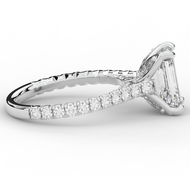 2.70CT.TW EMERALD CUT LAB DIAMOND SOLITAIRE ENGAGEMENT RING - Nazarelle