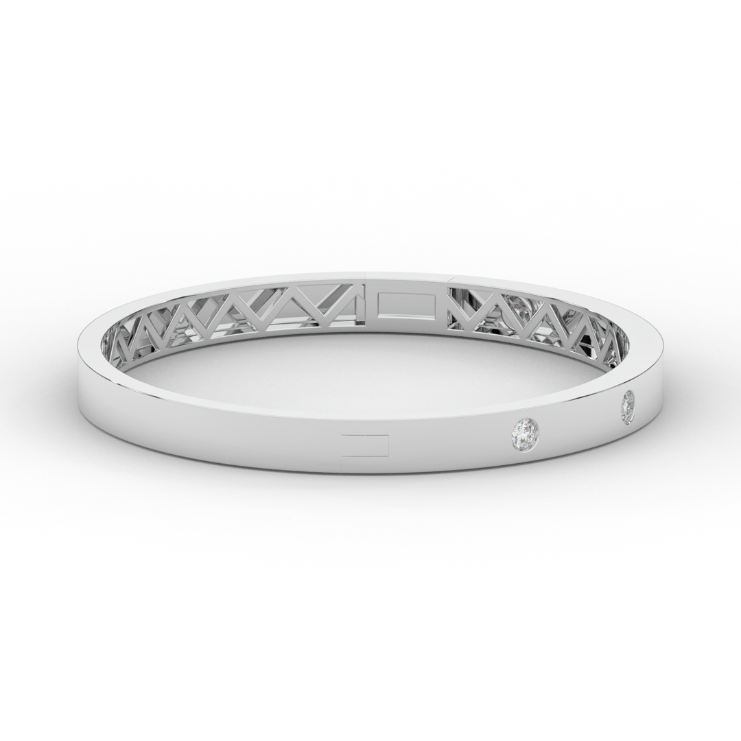 0.50CT.TW ROUND LAB DIAMOND BEZEL SET BANGLE - Nazarelle