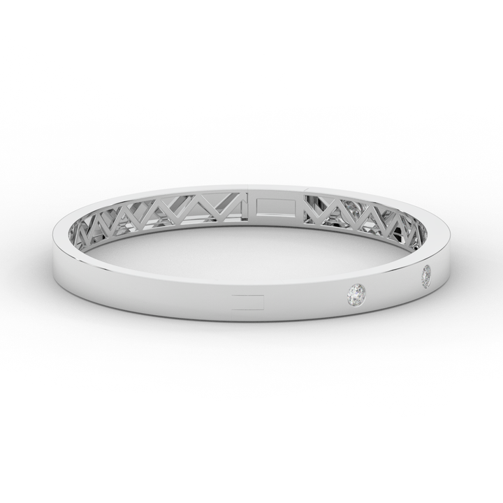 0.50CT.TW ROUND LAB DIAMOND BEZEL SET BANGLE - Nazarelle