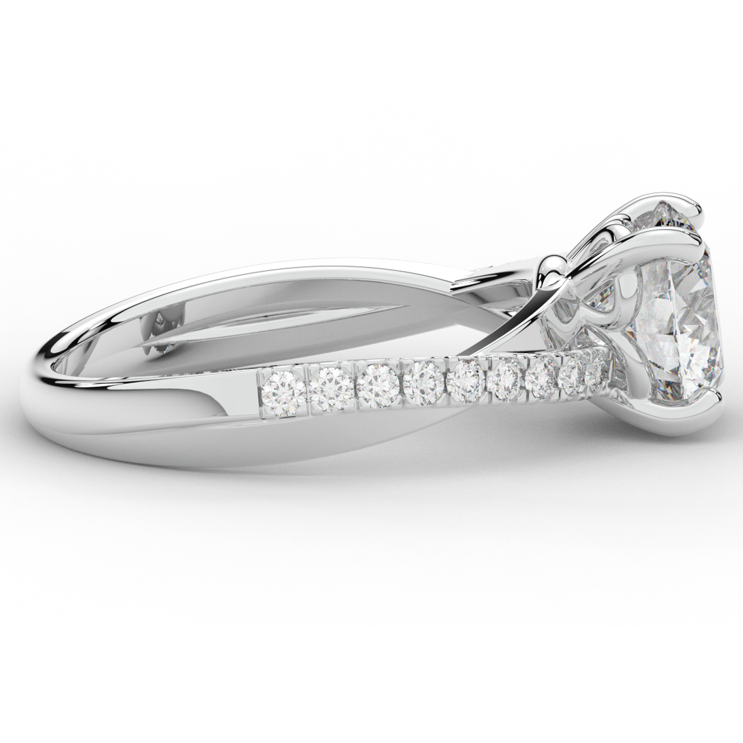 2.20CT.TW ROUND LAB DIAMOND TWISTBAND ENGAGEMENT RING - Nazarelle