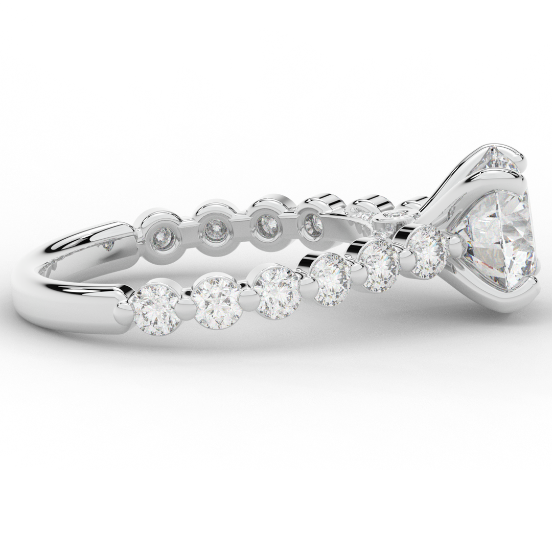 3.90CT.TW ROUND LAB DIAMOND ENGAGEMENT RING - Nazarelle