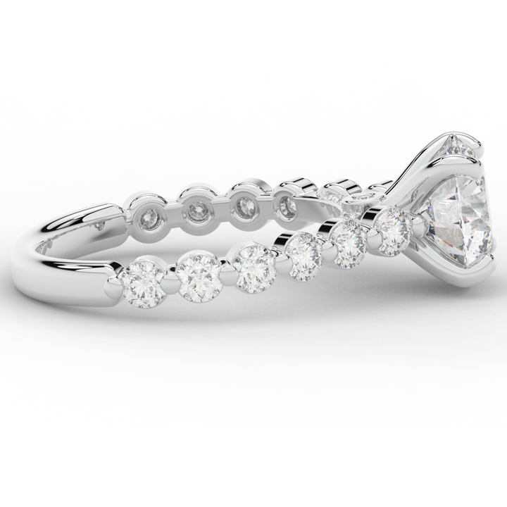 3.90CT.TW ROUND LAB DIAMOND ENGAGEMENT RING - Nazarelle