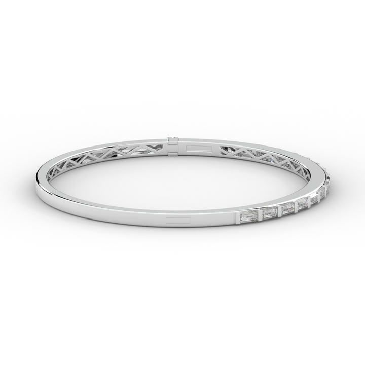 1.50CT.TW BAGUETTE LAB DIAMOND SHARED PRONG BANGLE - Nazarelle