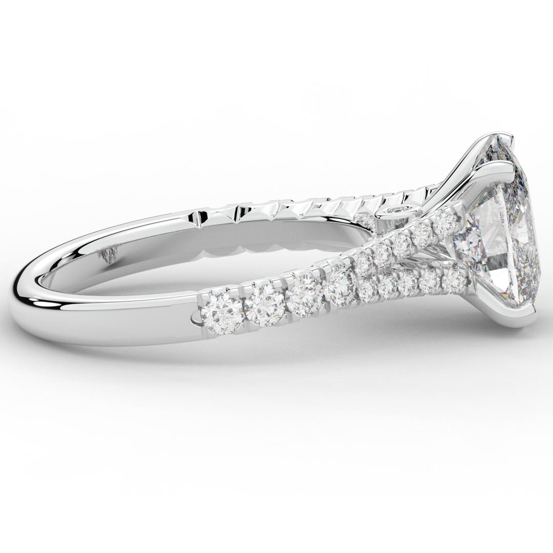 3.45CT.TW CUSHION LAB DIAMOND ENGAGEMENT RING - Nazarelle