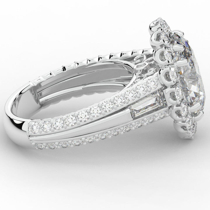 5.75CT.TW OVAL LAB DIAMOND HALO ENGAGEMENT RING - Nazarelle