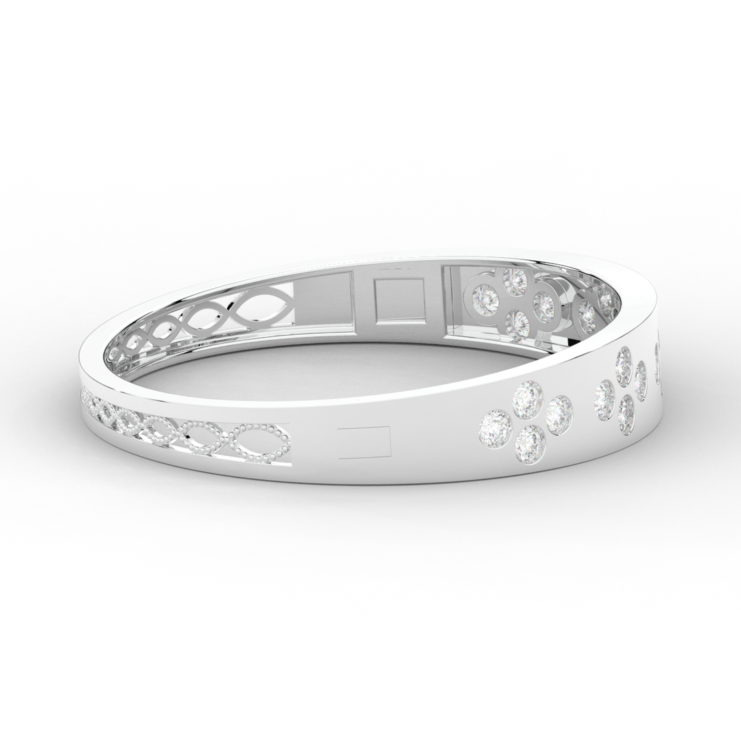 4.10CT.TW ROUND LAB DIAMOND BEZEL SET BANGLE - Nazarelle