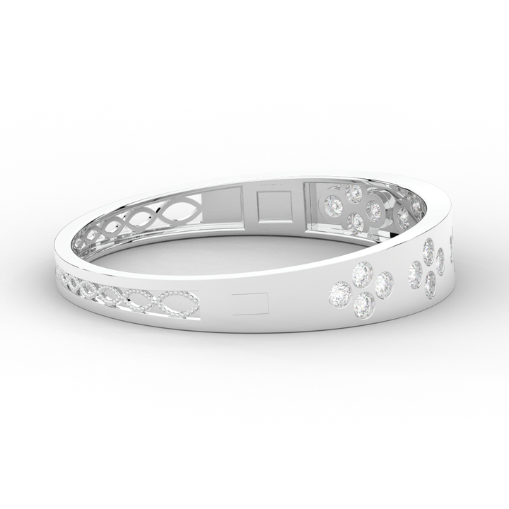 4.10CT.TW ROUND LAB DIAMOND BEZEL SET BANGLE - Nazarelle