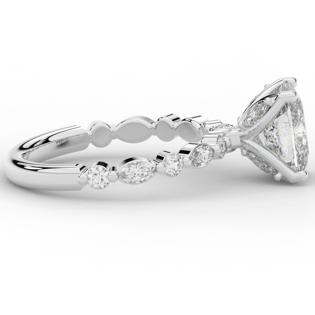 2.60CT.TW CUSHION LAB DIAMOND SOLITAIRE ENGAGEMENT RING - Nazarelle