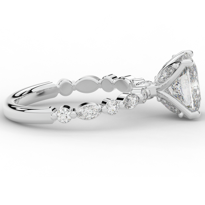 2.60CT.TW CUSHION LAB DIAMOND SOLITAIRE ENGAGEMENT RING - Nazarelle