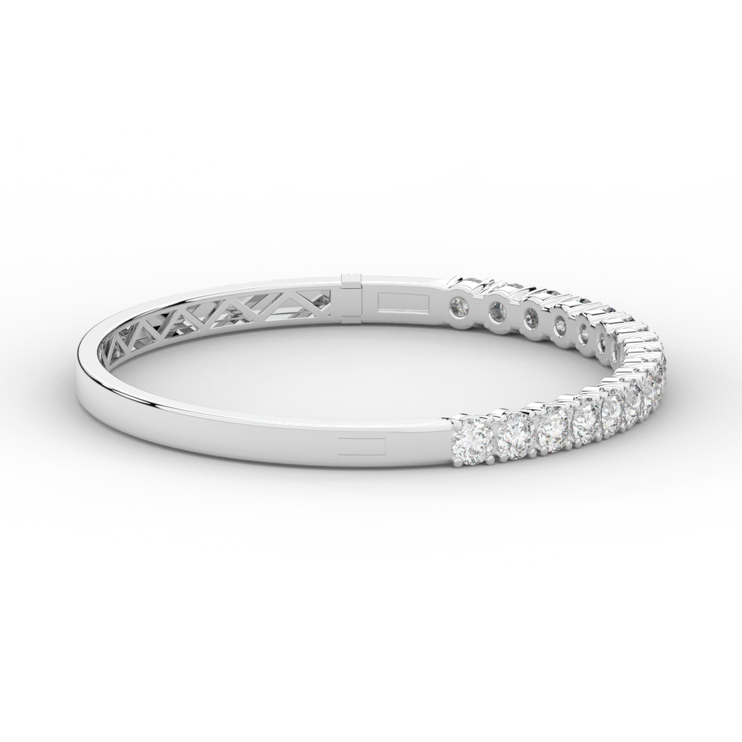 5.00CT.TW ROUND LAB DIAMOND BANGLE - Nazarelle