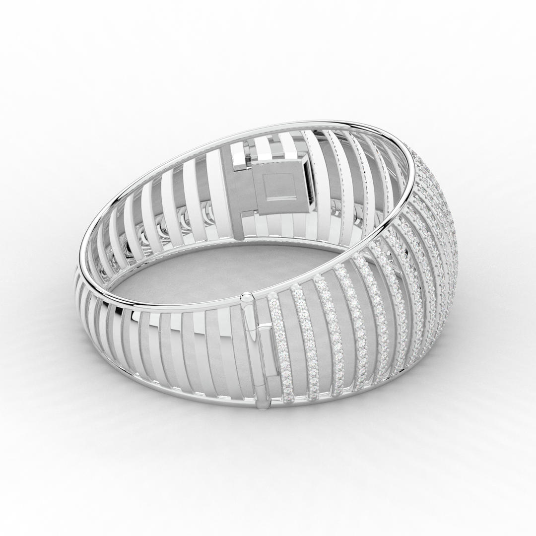 4.00CT.TW ROUND LAB DIAMOND BANGLE - Nazarelle