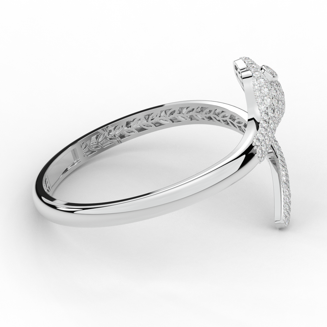 3.75CT.TW ROUND AND PEAR LAB DIAMOND SNAKE BANGLE - Nazarelle