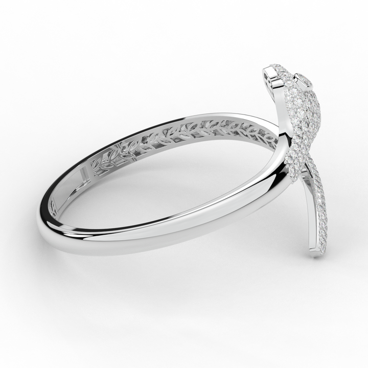 3.75CT.TW ROUND AND PEAR LAB DIAMOND SNAKE BANGLE - Nazarelle