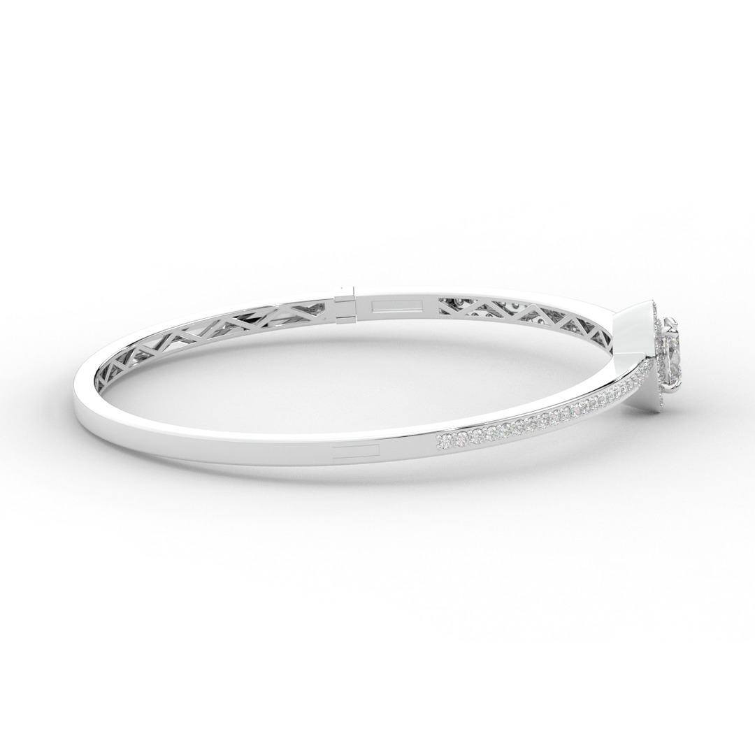 1.40CT.TW OVAL AND ROUND LAB DIAMOND BANGLE - Nazarelle