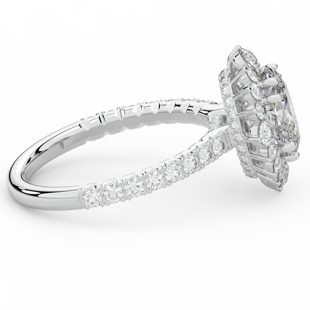 2.80CT.TW OVAL LAB DIAMOND HALO ENGAGEMENT RING - Nazarelle