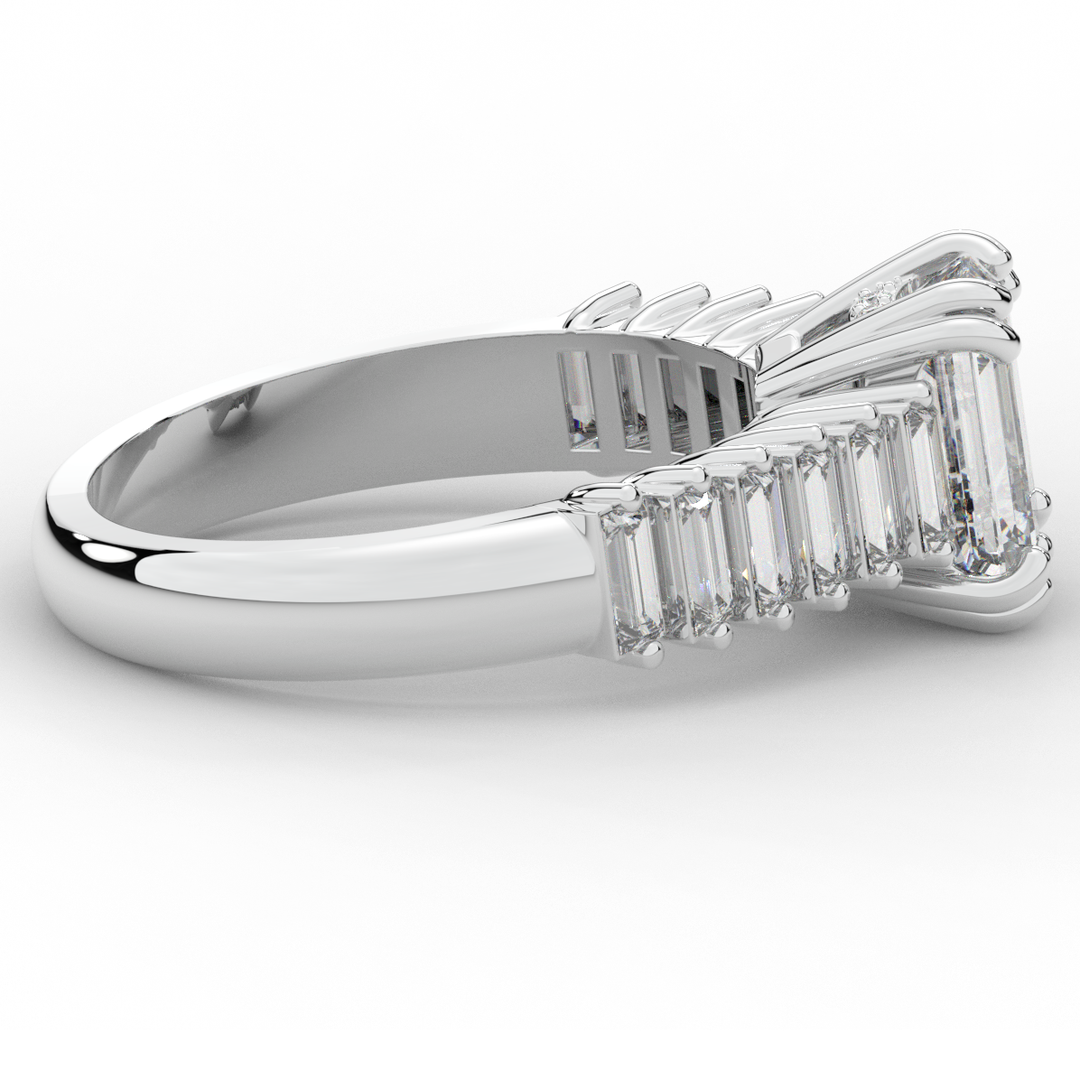 2.60CT.TW EMERALD CUT LAB DIAMOND ENGAGEMENT RING - Nazarelle