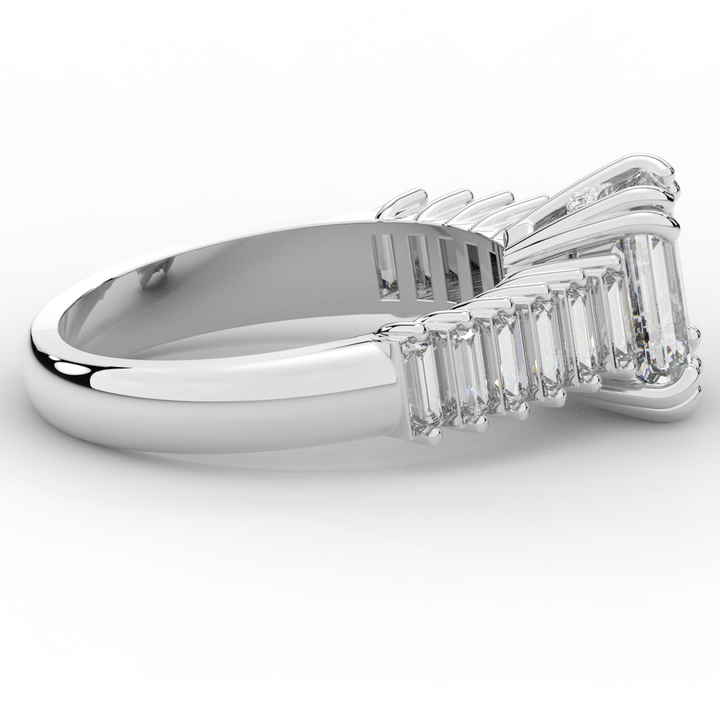 2.60CT.TW EMERALD CUT LAB DIAMOND ENGAGEMENT RING - Nazarelle
