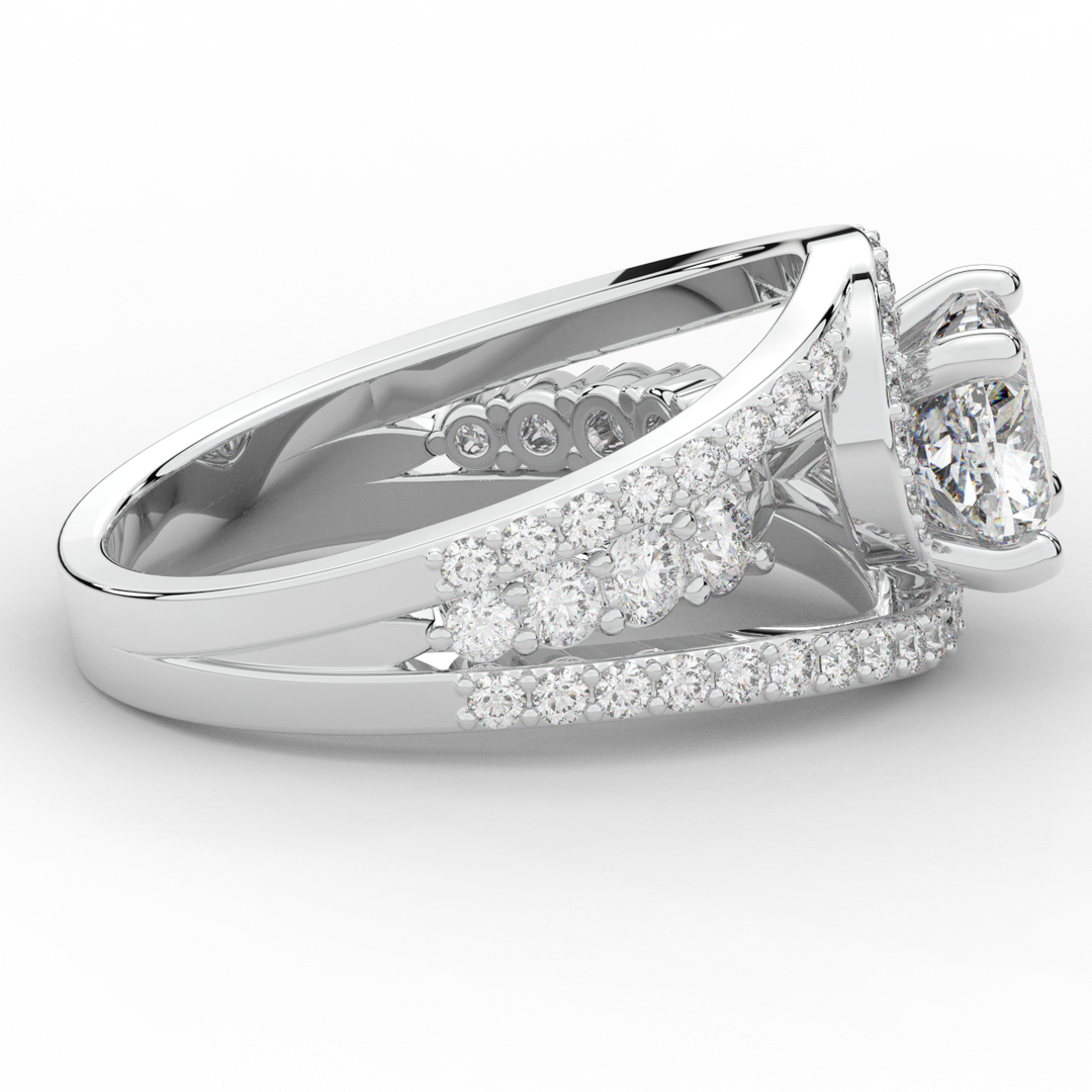 3.30CT.TW CUSHION LAB DIAMOND ENGAGEMENT RING - Nazarelle