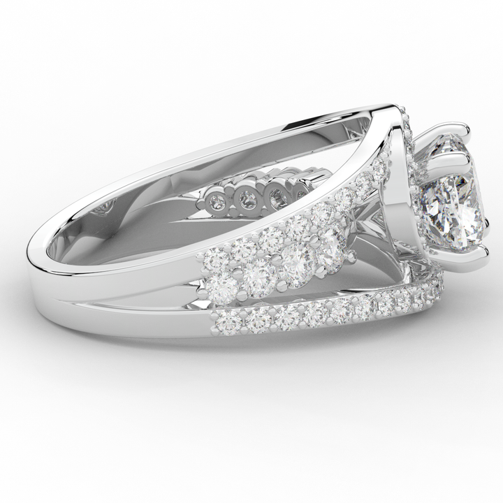 3.30CT.TW CUSHION LAB DIAMOND ENGAGEMENT RING - Nazarelle