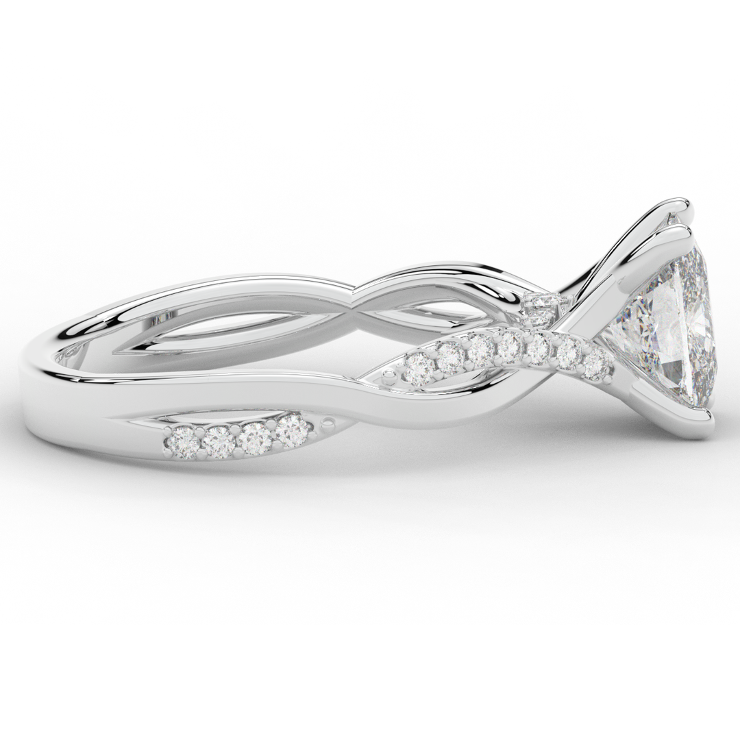 1.70CT.TW CUSHION LAB DIAMOND TWIST BAND ENGAGEMENT RING - Nazarelle