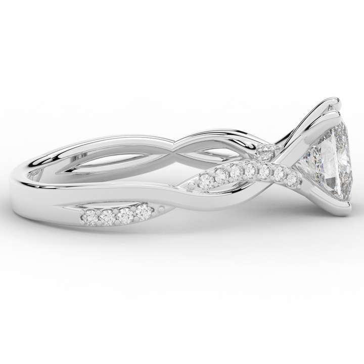 1.70CT.TW CUSHION LAB DIAMOND TWIST BAND ENGAGEMENT RING - Nazarelle