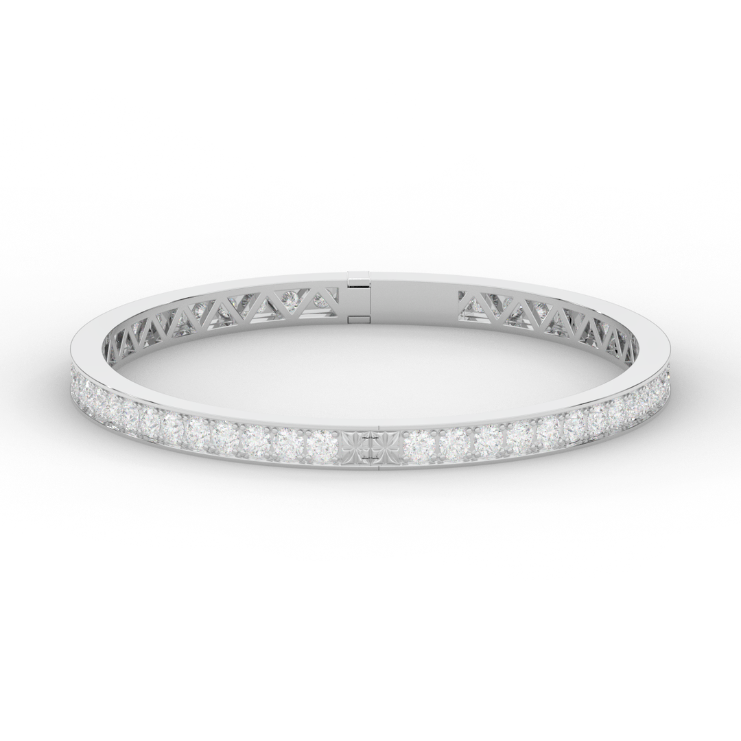 5.10CT.TW ROUND LAB DIAMOND BANGLE - Nazarelle