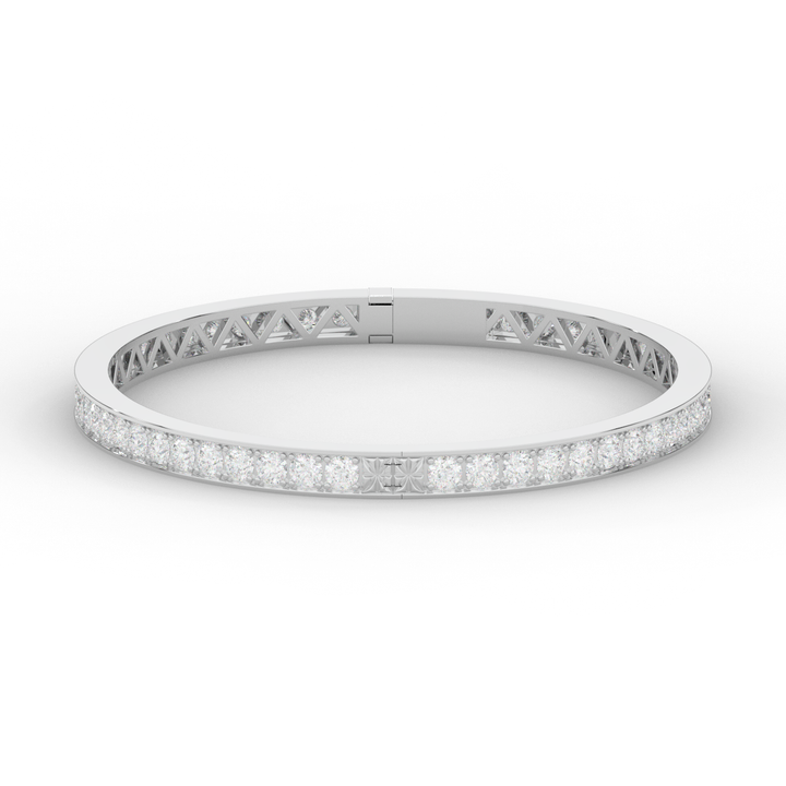 5.10CT.TW ROUND LAB DIAMOND BANGLE - Nazarelle