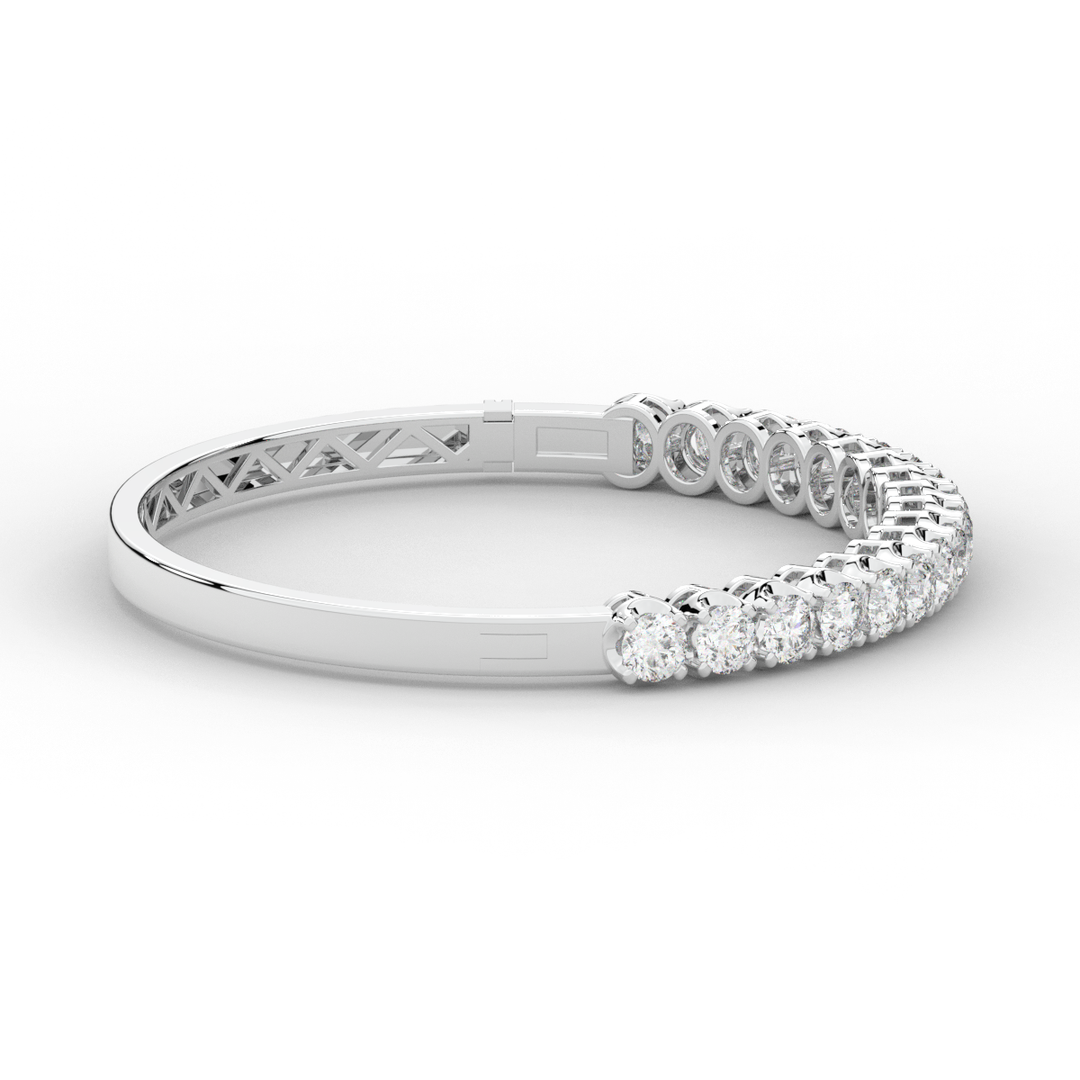 5.00CT.TW ROUND LAB DIAMOND BANGLE - Nazarelle