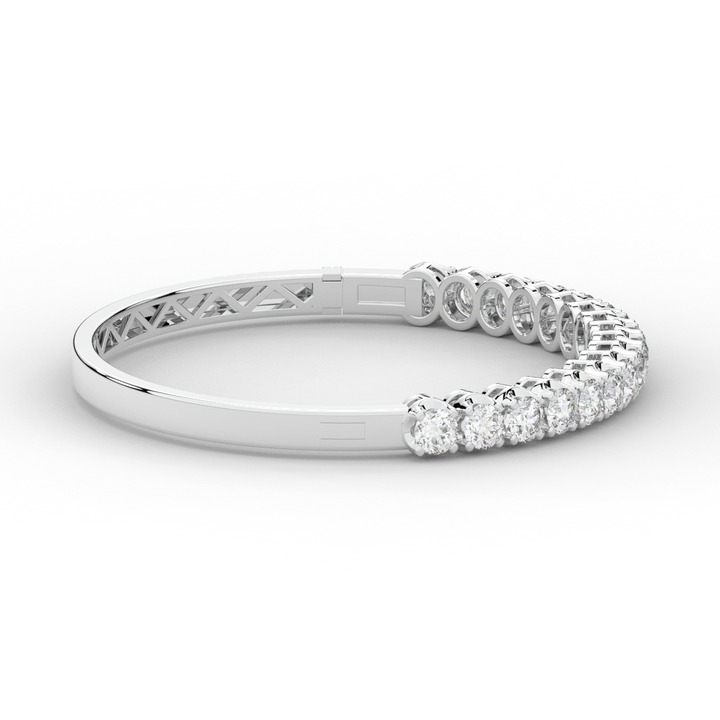 5.00CT.TW ROUND LAB DIAMOND BANGLE - Nazarelle