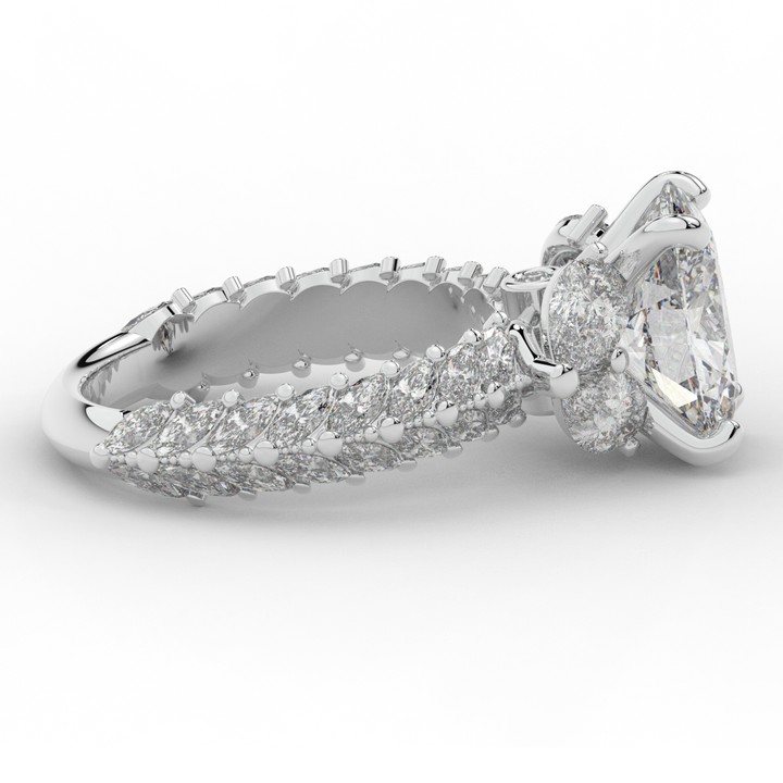 5.25CT.TW OVAL LAB DIAMOND HALO ENGAGEMENT RING - Nazarelle