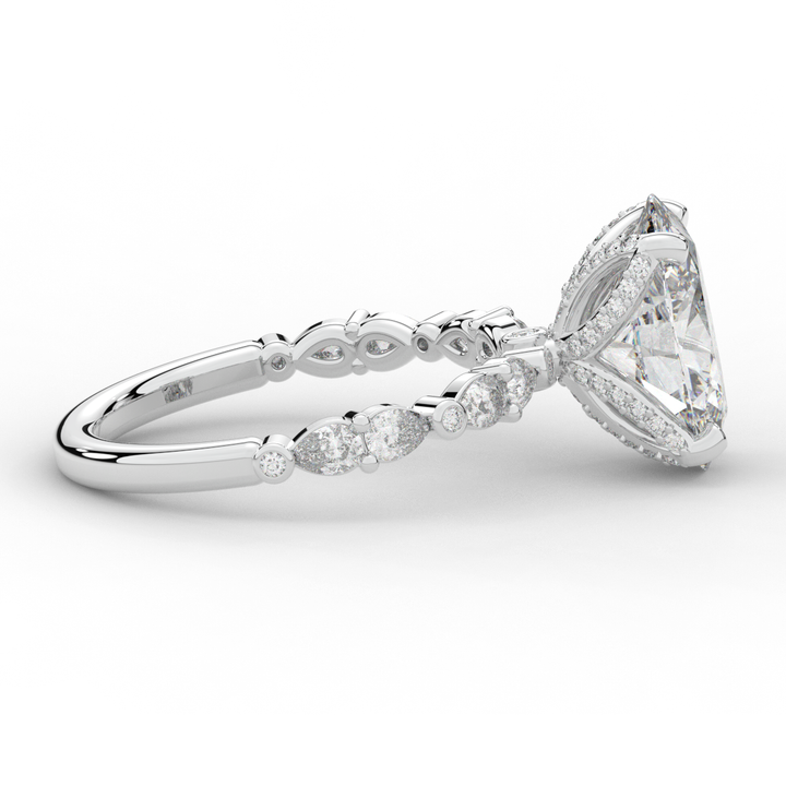 3.60CT.TW OVAL LAB DIAMOND SOLITAIRE ENGAGEMENT RING - Nazarelle