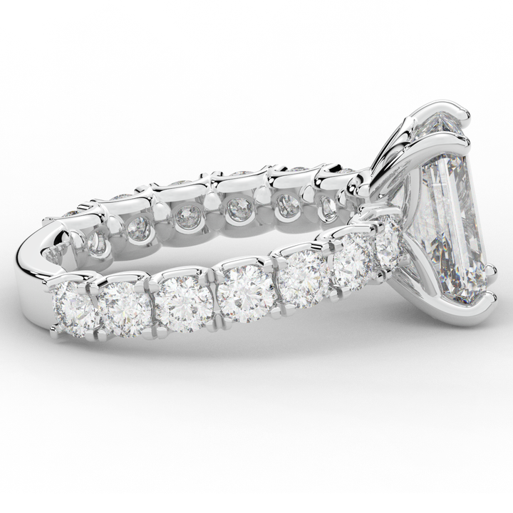 4.35CT.TW EMERALD CUT LAB DIAMOND ENGAGEMENT RING - Nazarelle