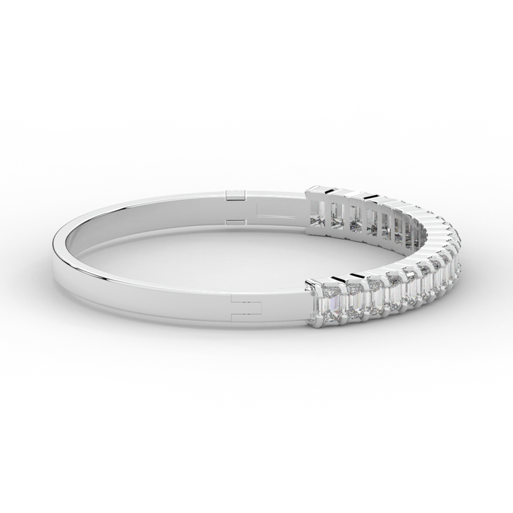 6.50CT.TW EMERALD CUT LAB DIAMOND BANGLE - Nazarelle