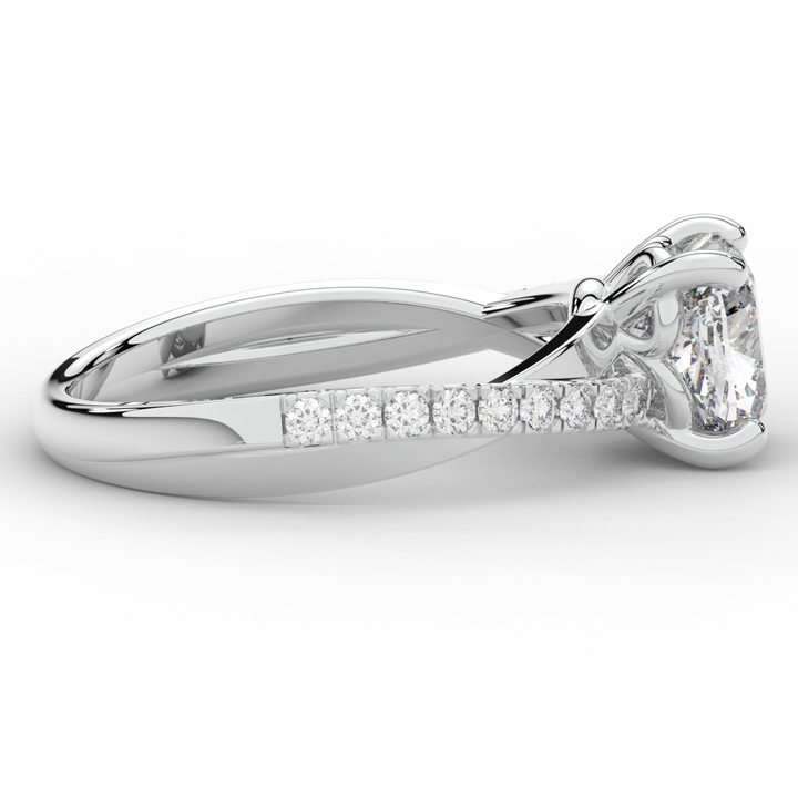 2.20CT.TW CUSHION LAB DIAMOND TWISTBAND ENGAGEMENT RING - Nazarelle
